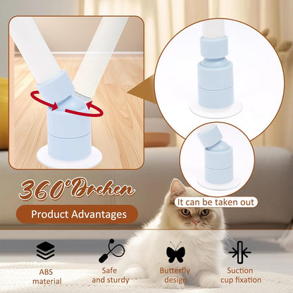 Butterfly Cat Toy, Electric Butterfly Toy Butterfly Cat Toy Wand with Suction Cup and 2 Butterfly Refills for Play Stimulate Instinct Interactive Cat Toy (Blue Rechargeable)